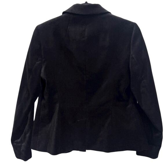 Talbots NWT Womens Sz 2 Black Velvet Dressy Blazer Jacket Single Button - Picture 2 of 8